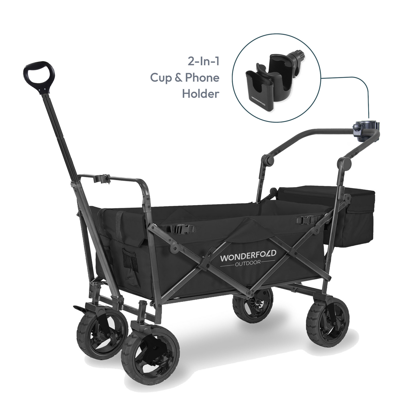 Father's Day Clearance💝Buy 2 Get 50% Off✨WonderFold S3 Push & Pull Folding Wagon with Cooler and Cupholder✅500-lb Weight Capacity
