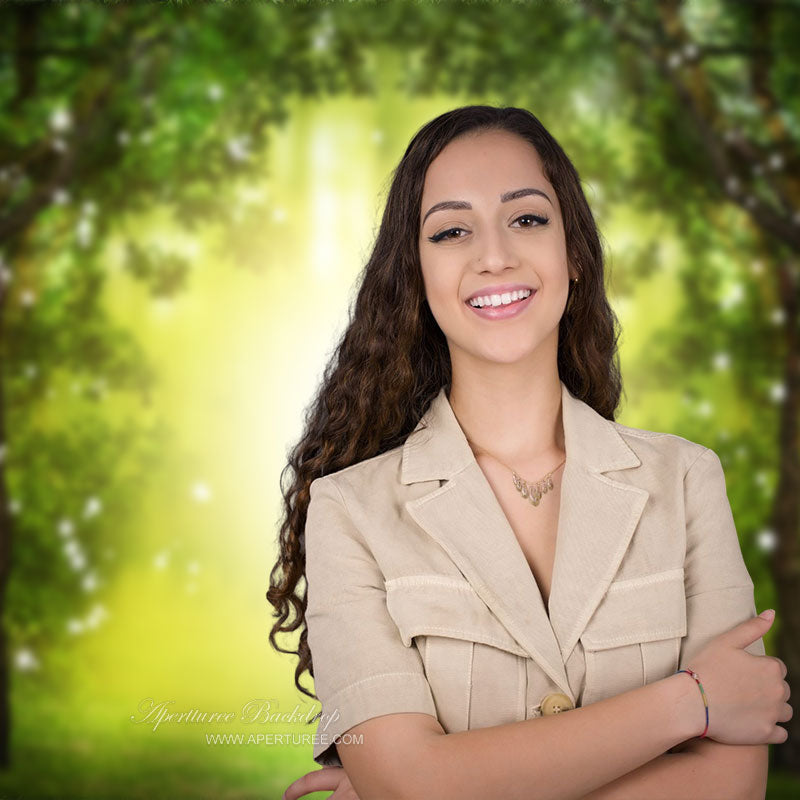 Enchanted Spring Forest Shiny Photoshoot Backdrop