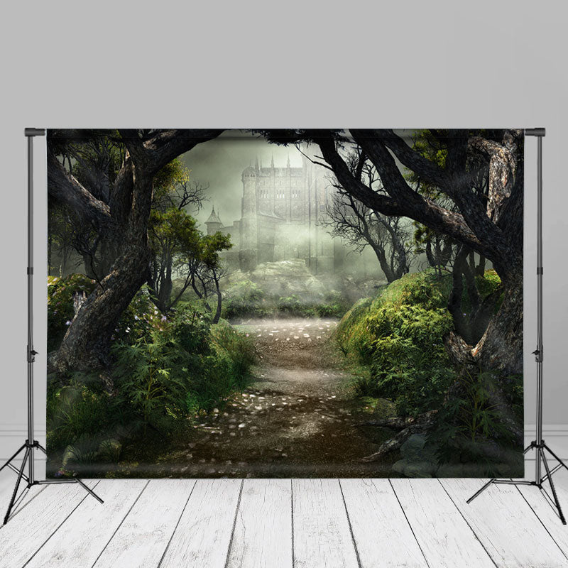 Forest Scenery Castle Tree Fantastic Photo Backdrop