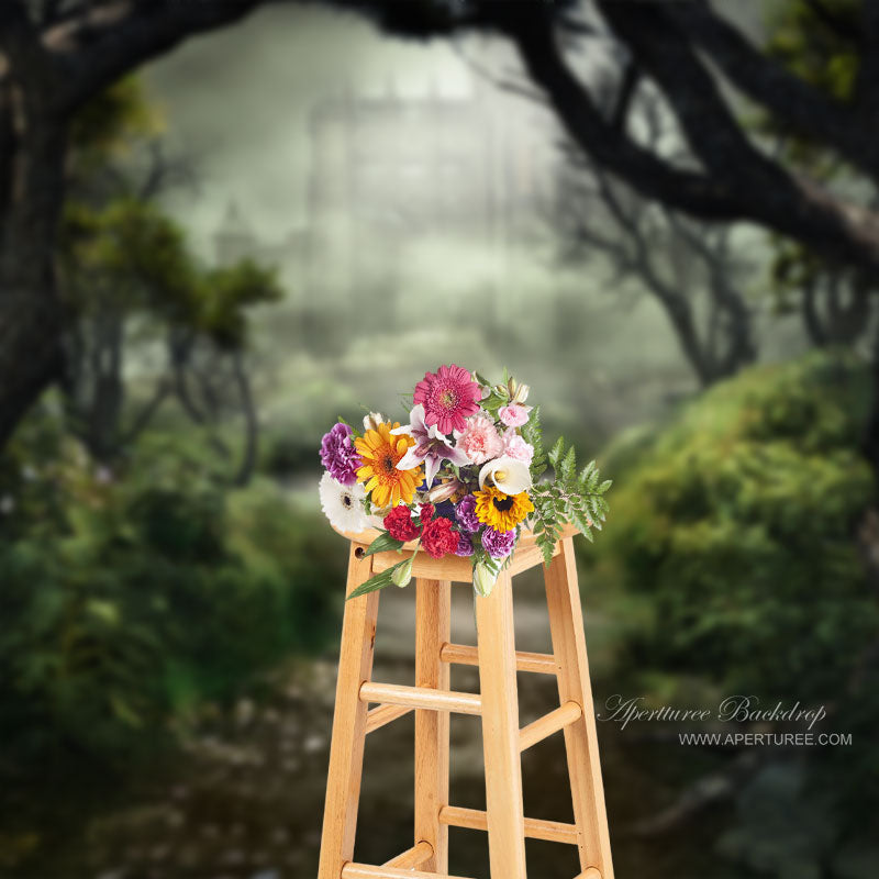 Forest Scenery Castle Tree Fantastic Photo Backdrop