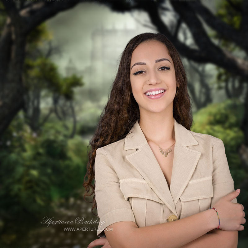 Forest Scenery Castle Tree Fantastic Photo Backdrop