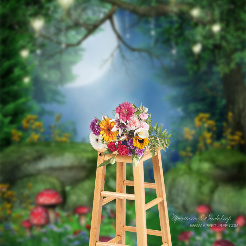 Magic Spring Night Fairy Wonderland Holiday Backdrop