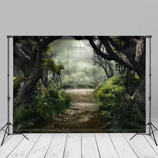 Forest Scenery Castle Tree Fantastic Photo Backdrop