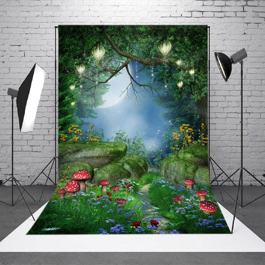 Magic Spring Night Fairy Wonderland Holiday Backdrop
